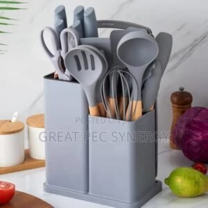 Kitchen Cooking Utensils & Knife Set - Silicone Utensils 19 Piece Set